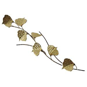 Vintage Brass Leaves Branch Wall Decor Mid Century Cottagecore Fairycore Retro